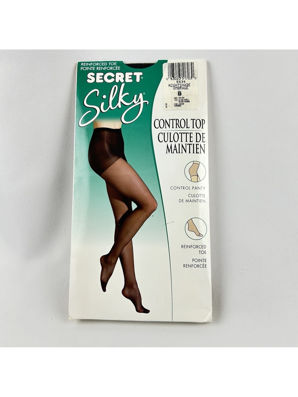 Secret Silky Pantyhose Black Size B Control Top Hosiery *New*